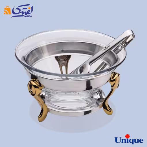سالاد خوری یونیک با انبر نگین دار طلایی UN-3918