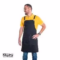 پیشبند کتان کجراه 3 جیب مشکی کیوان