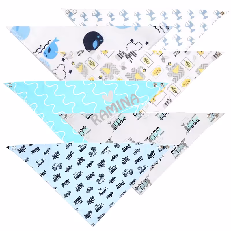 پیشبند سه گوش طرح دار نوزادی پسرانه