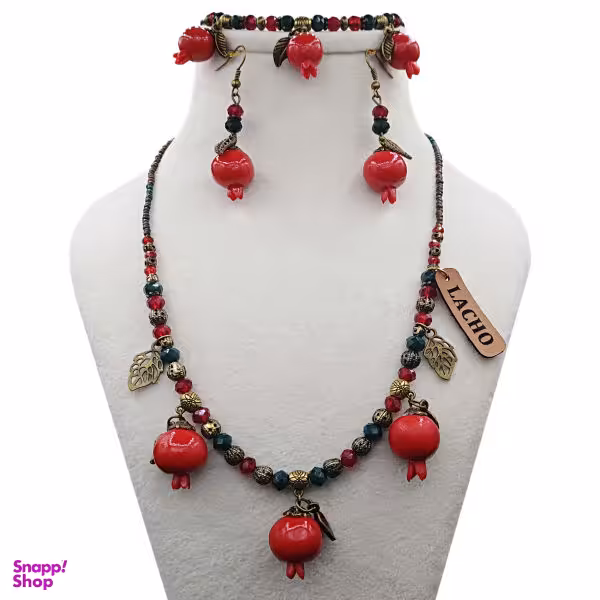 نیم ست زنانه لاچو طرح انار کد A-N9