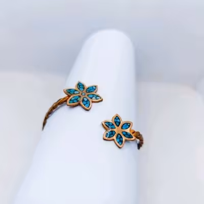 دستبندمس فیروزه کوبی گل