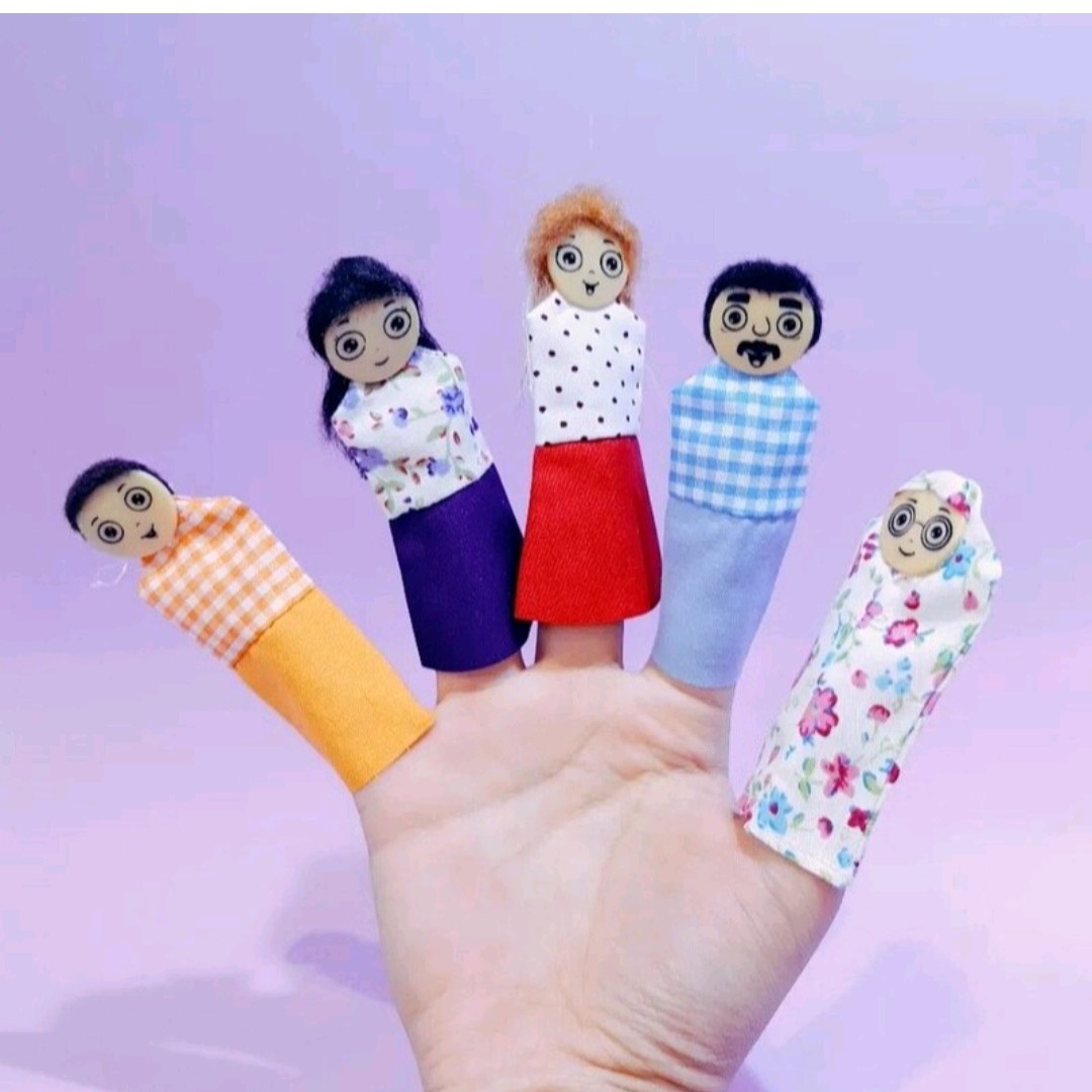 عروسک انگشتی خانواده 5عددی پارچه ای