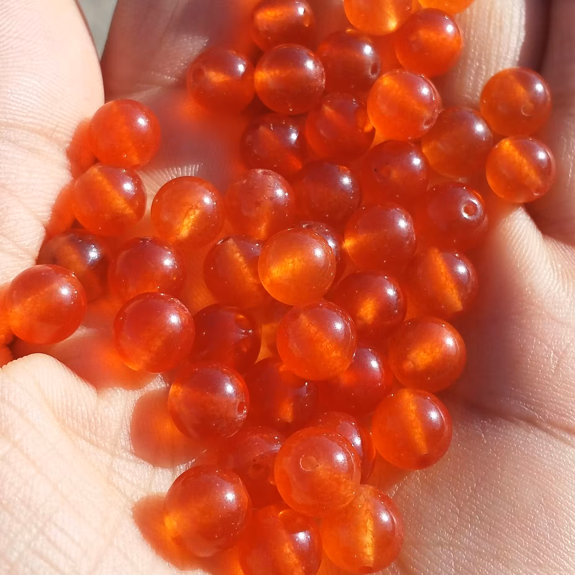 عقیق مهره سنگ عقیق یمن کیفیت عالی سوراخ دار صد در صد طبیعی سایز 8