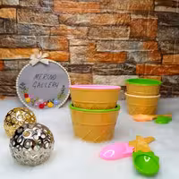 ظرف بستنی خوری جفتی قاشق دار