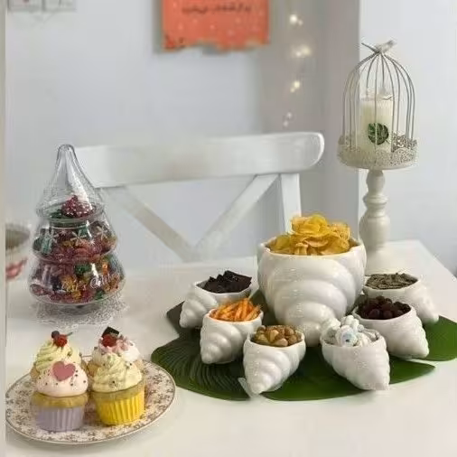 ست میوه خوری و پیاله 6 عددی حلزون