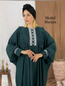 مانتو پیراهنی عبایی پانچ مرجان