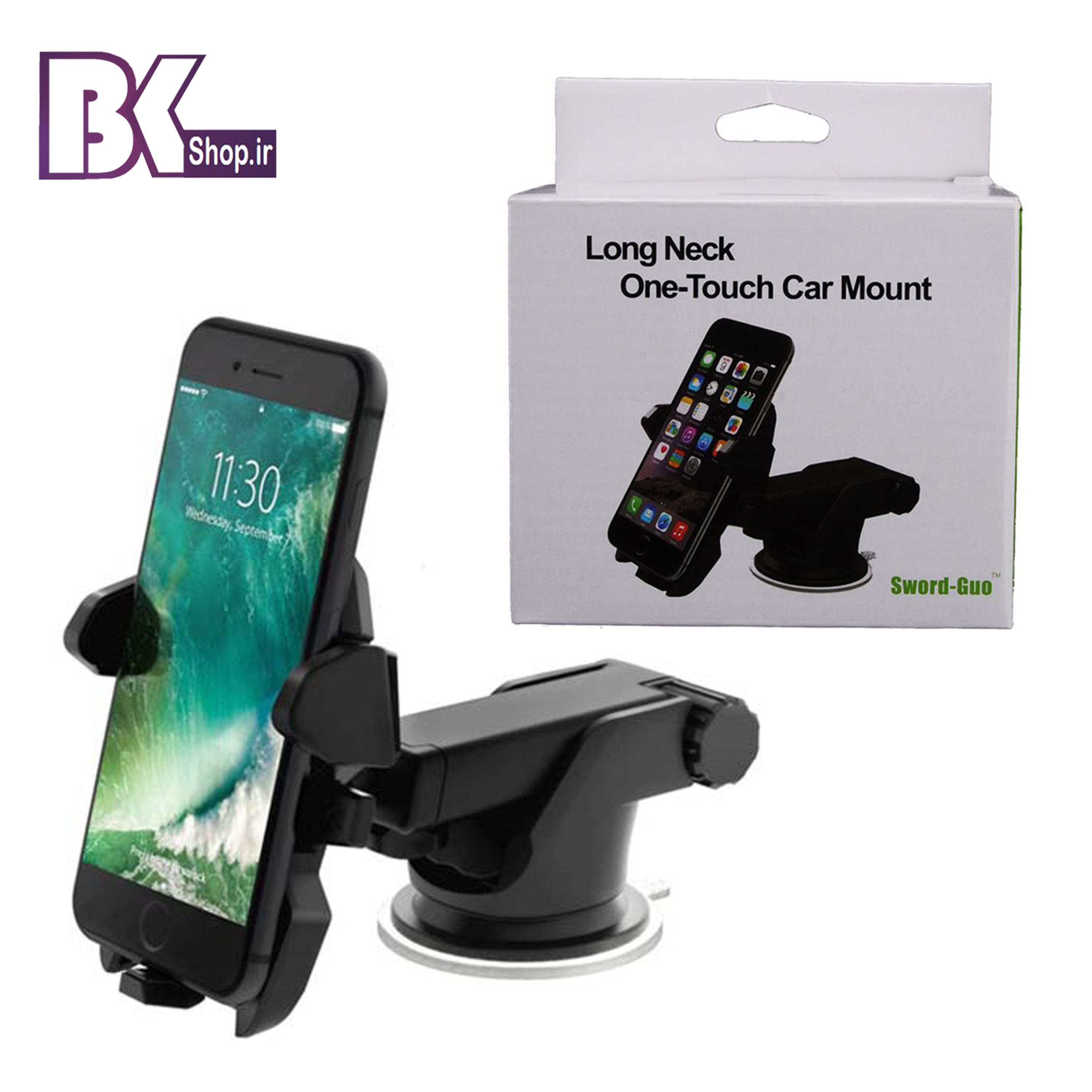 هولدر (پایه نگهدارنده) گوشی موبایل Long Neck One -Touch Car Mount با اهرم قفل شو