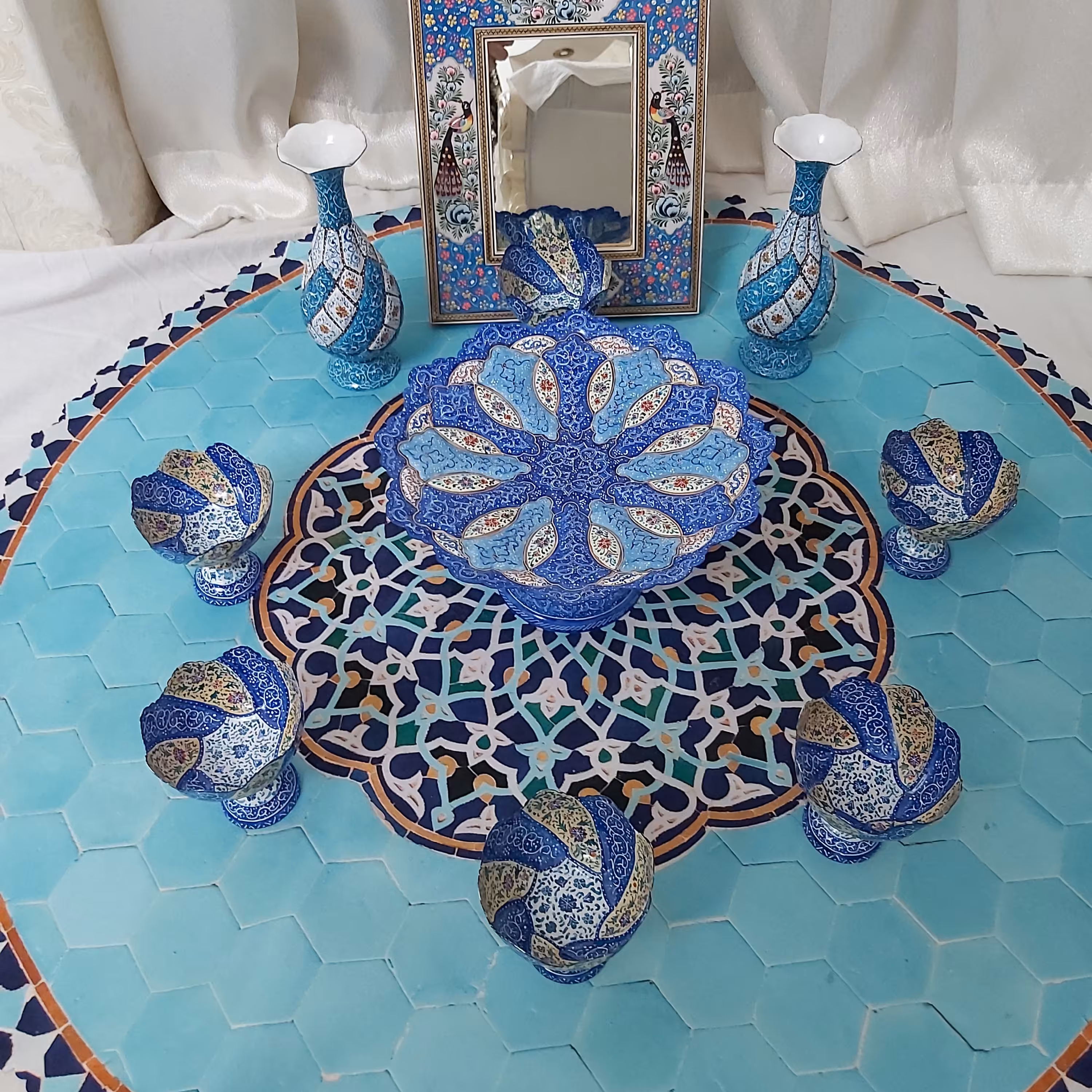 ست 6تایی هفت سین میناکاری ارتفاع 10سانت