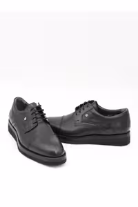کفش های کژوال مشکی مردانه 2991 چرم سیاه و سفید چرمی EVA BASE Fosco