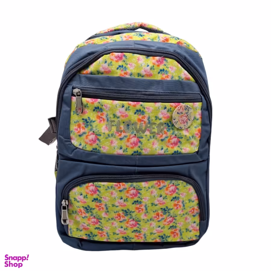 کوله پشتی طرح گل طوسی کد 238