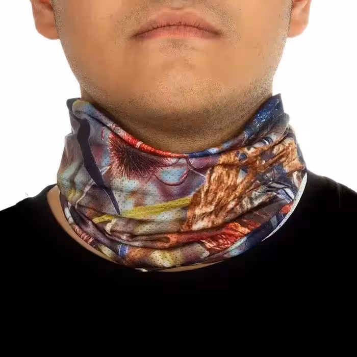 دستمال سر و گردن کوهنوردی اسکارف تابستانی طرحدار سوزنی هد گیر BRS ABS | سرمه ای/قرمز