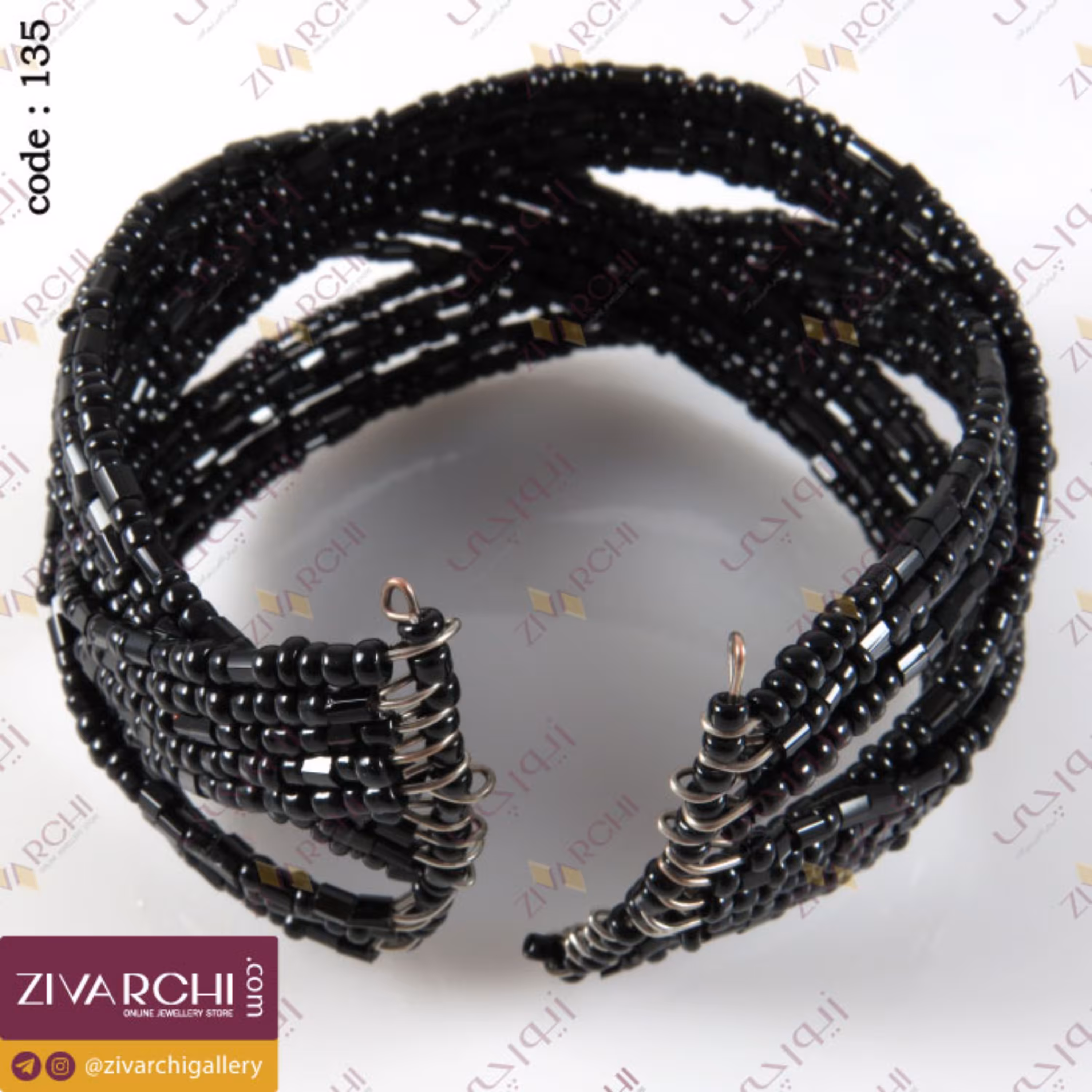 دستبند النگویی سیمی منجوقی  135