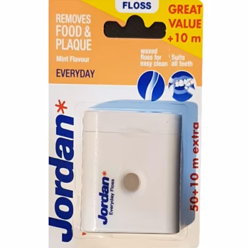نخ دندان جردن مدل everyday floss طول 50 متر، 10 متر رایگان

