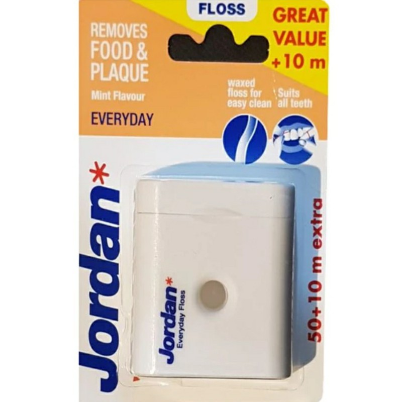 نخ دندان جردن مدل everyday floss طول 50 متر، 10 متر رایگان