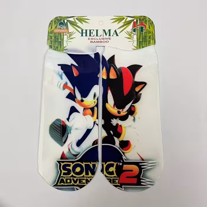 جوراب نخی پسرانه طرح سونیک مناسب فصل تابستان