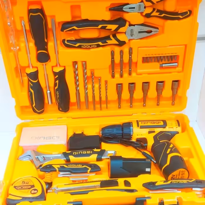  پک کامل دریل شارژی 12 ولت دینگی با کیفیت عالی 2 باتری