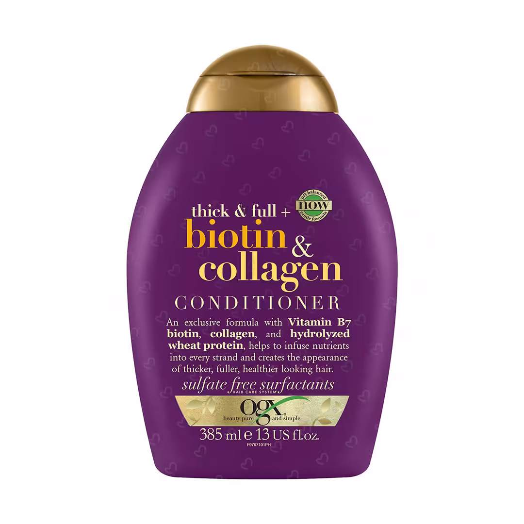 قیمت و خرید نرم کننده مو او جی ایکس مدل Biotin &amp; Collagen حجم 385 میلی لیتر ⚡ اصل