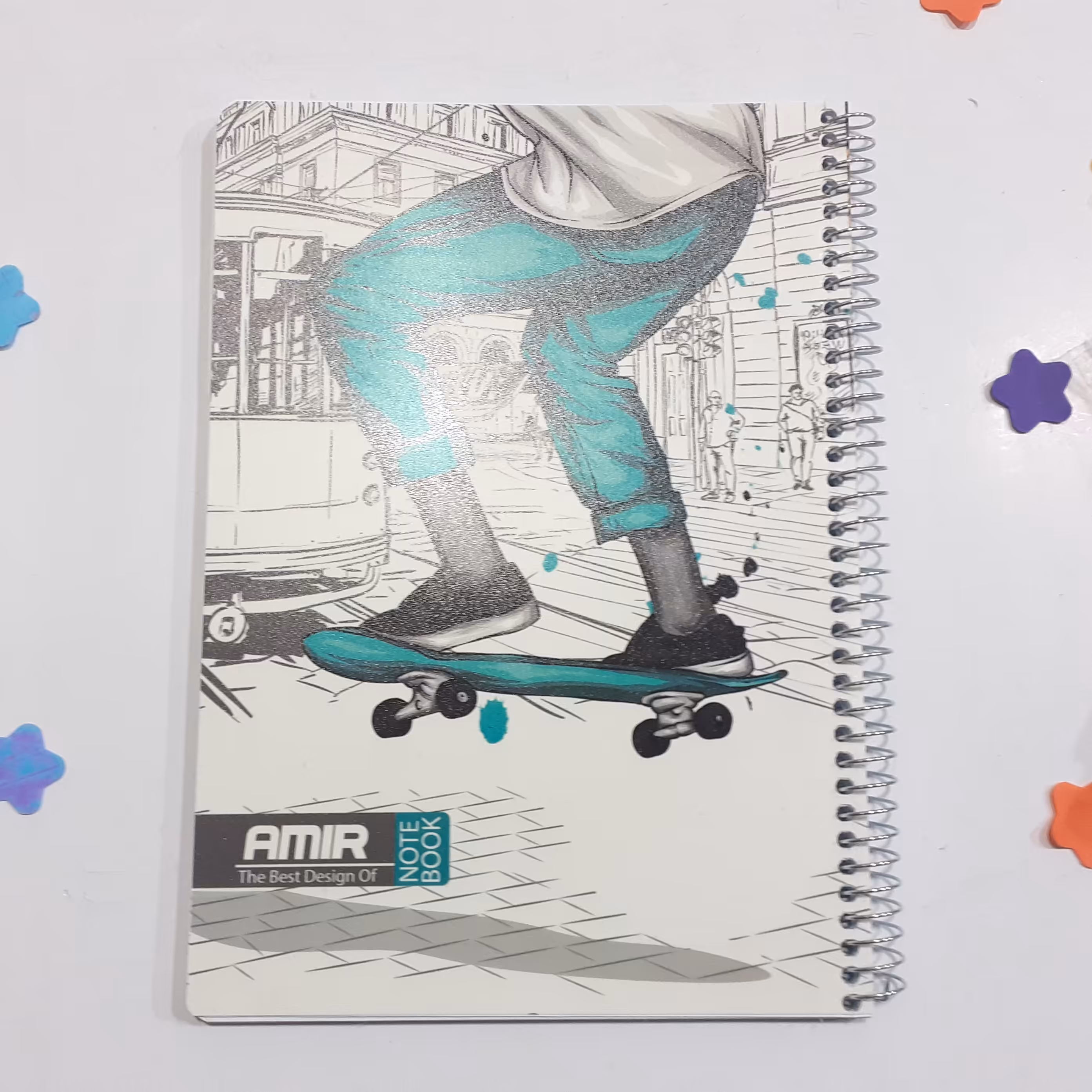 دفتر سیمی طلقی 80 برگ امیر طرح کلاسیک