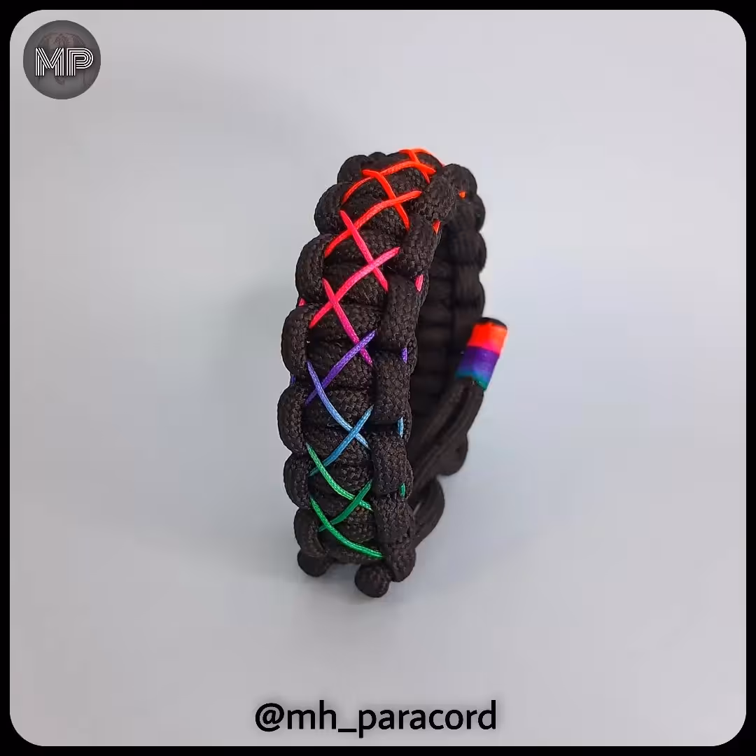 دستبند پاراکورد طرح رنگین‌کمان