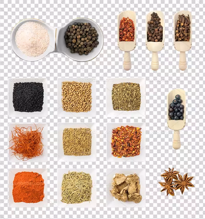 عکس انواع ادویه PNG | گرافیک با طعم تربچه
