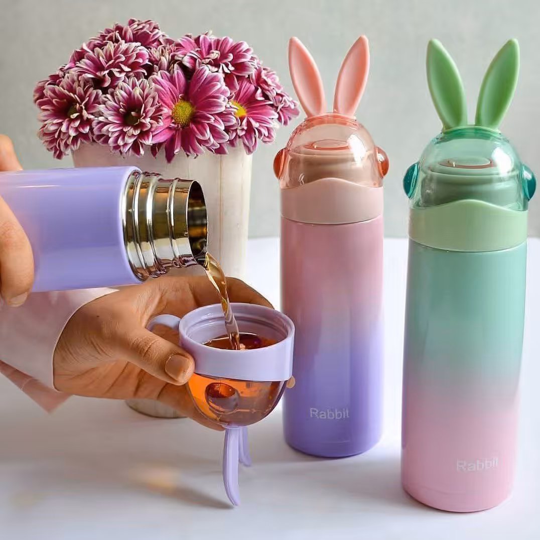 فلاسک  لیوان دار طرح خرگوش  کودکانه