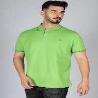 تی شرت یقه پولو سبز مردانه CW پنبه اورجینال Paul Shark Paul&amp;Shark