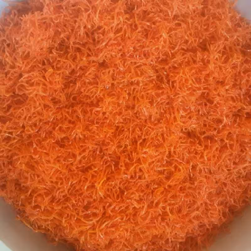 هویج خلالی زعفرانی سرخ شده (ریز رنده شده) مناسب تزیین انواع پلو و کوکو و غیره 250 گرمی
