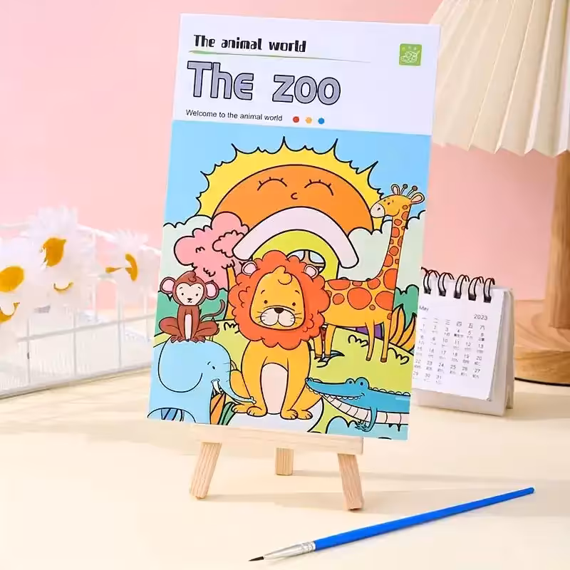 دفتر نقاشی آبرنگی طرح باغ وحش کد P/WX82HB/J