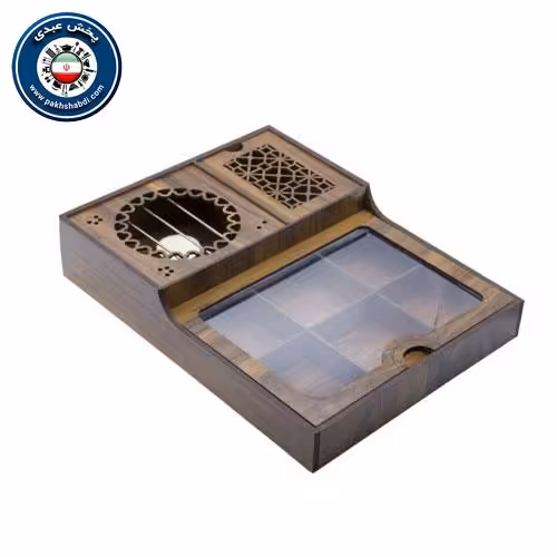 جعبه تی بگ چوبی وارمردار مستطیل