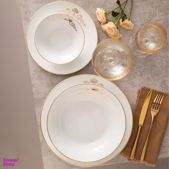 سرویس غذاخوری 35 پارچه چینی زرین ایران سری شهرزاد مدل کوئین درجه عالی