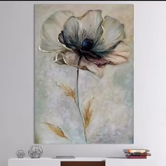 تابلو نقاشی مدل گل برجسته 1
