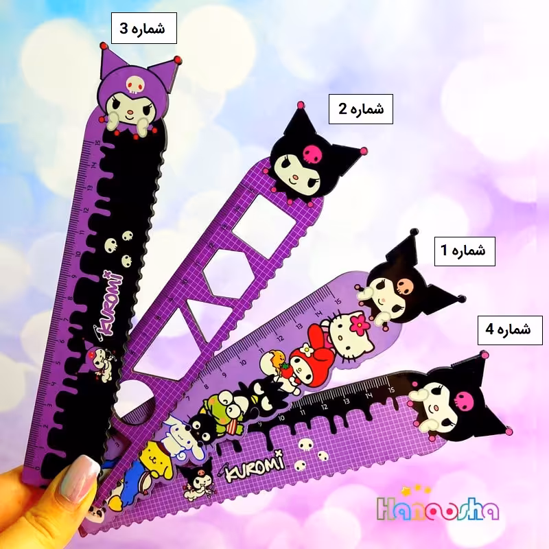 خط کش چوبی طرح کرومی 15 سانتی