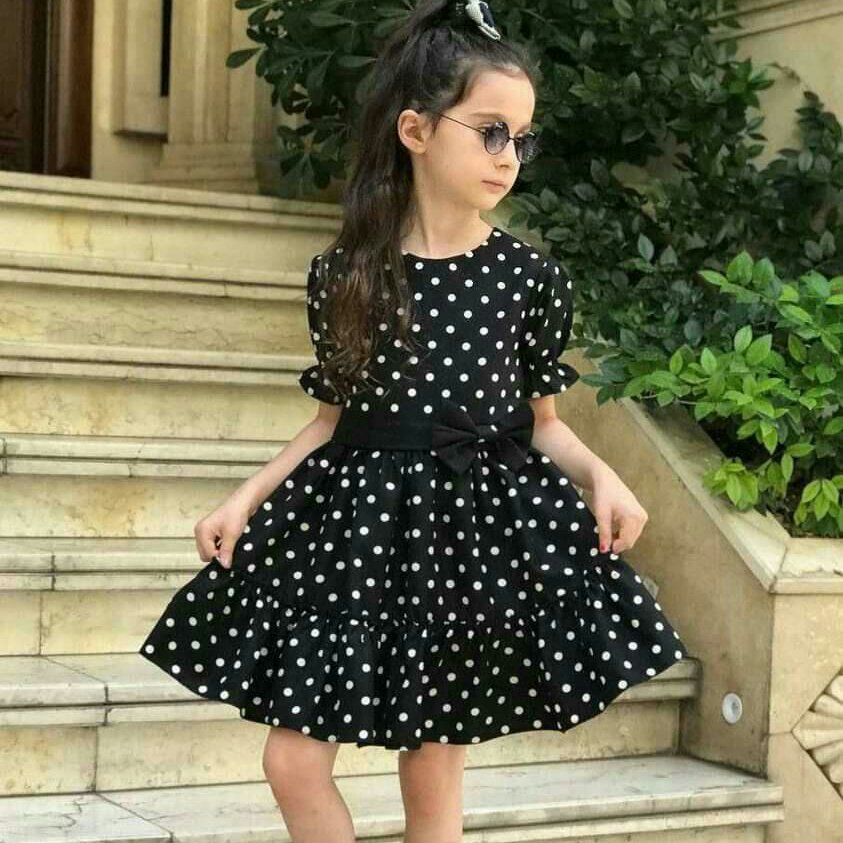 پیراهن دلبر دخترانه جنس کرپ لطیف و عالی بالاتنه آستر نخی
