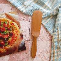 کفگیر سِرو چوبی دستساز بارلی کد bar0246 چوب راش 24 سانتی
