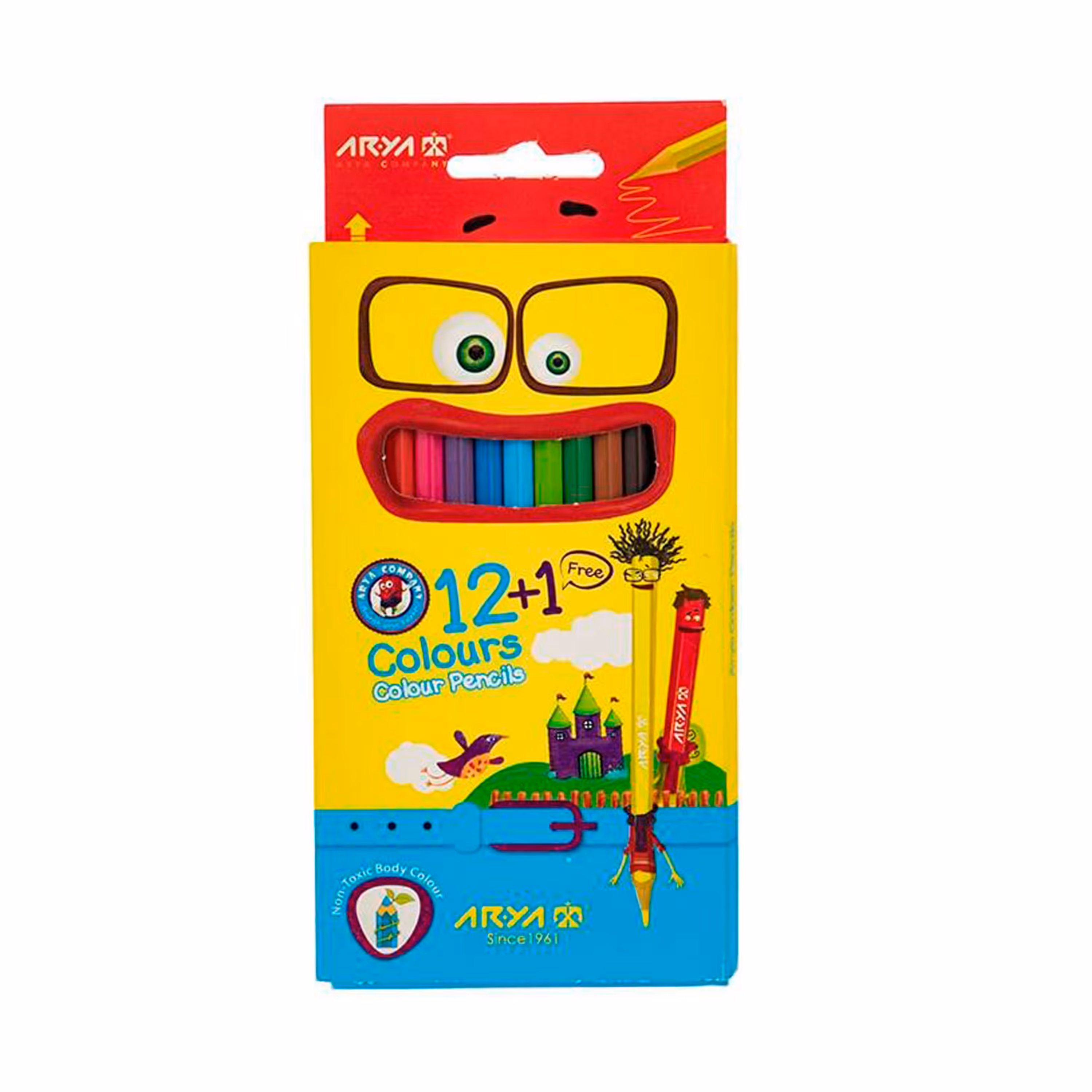 مداد رنگی 13رنگ آریا بسیار عالی جعبه مقوایی