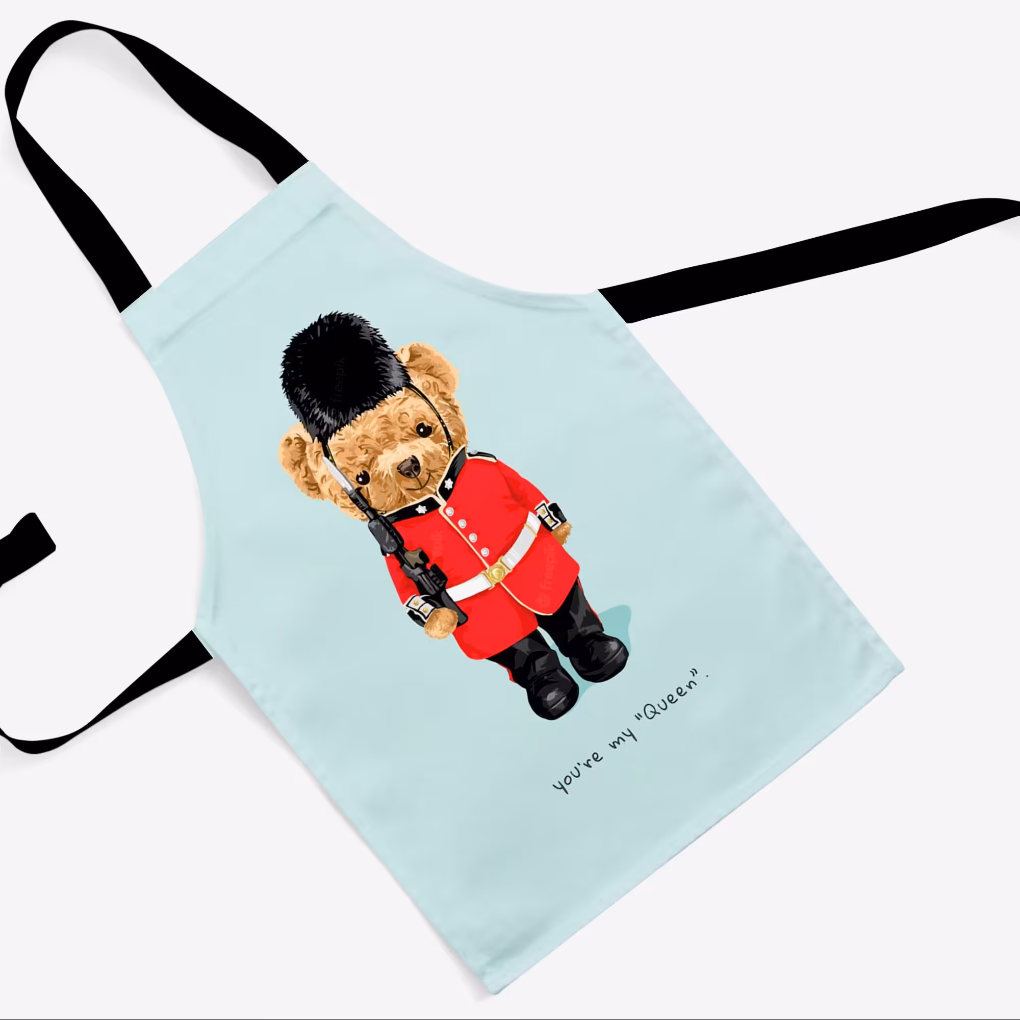 پیشبند تدی مخمل چاپ دیجیتال قابل شستشو و رنگ ثابت دارای آستر ضدآب کد 36