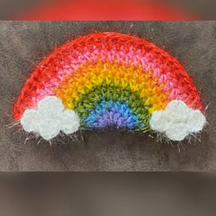 اسکاچ سوزنی دست بافت دولایه مدل رنگین کمان 