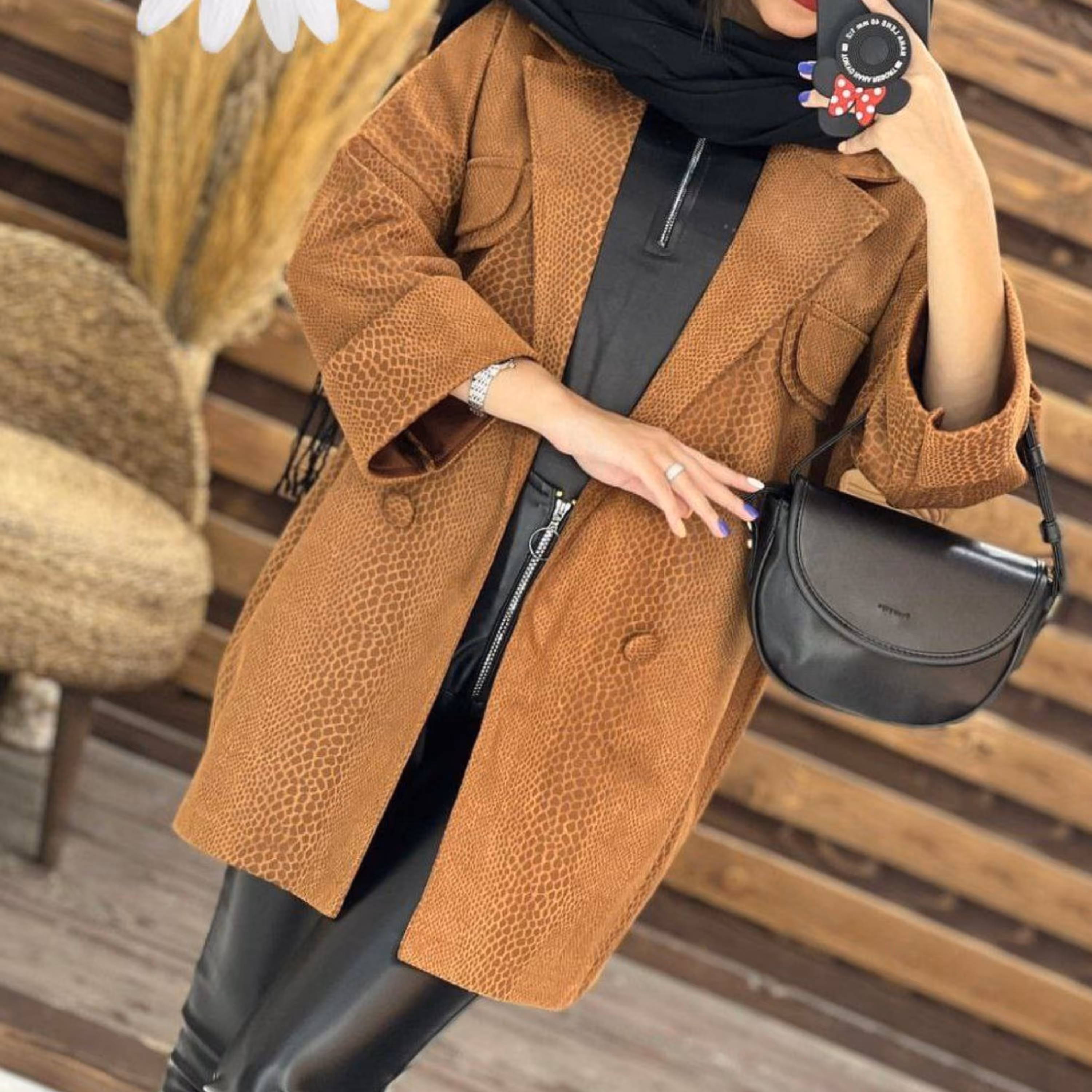 کت سوییت ضخیم چرمی پوست ماری فوق العاده شیک و لاکچری