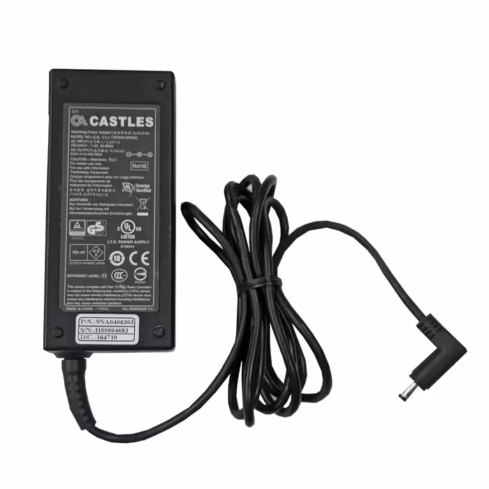 آداپتور 9 ولت 4.44 آمپر  برند CASTLES رومیزی بین راهی سوئیچینگ 9v  4.44a