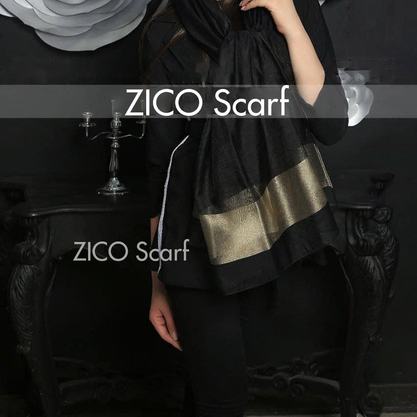 شال مشکی نخ ابریشم مزونی (تک رنگ)