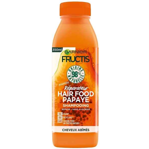 شامپو پاپایا گارنیر GARNIER مدل هیرفود HAIR FOOD حجم 350 میل | ترمیم کننده و بازسازی مو