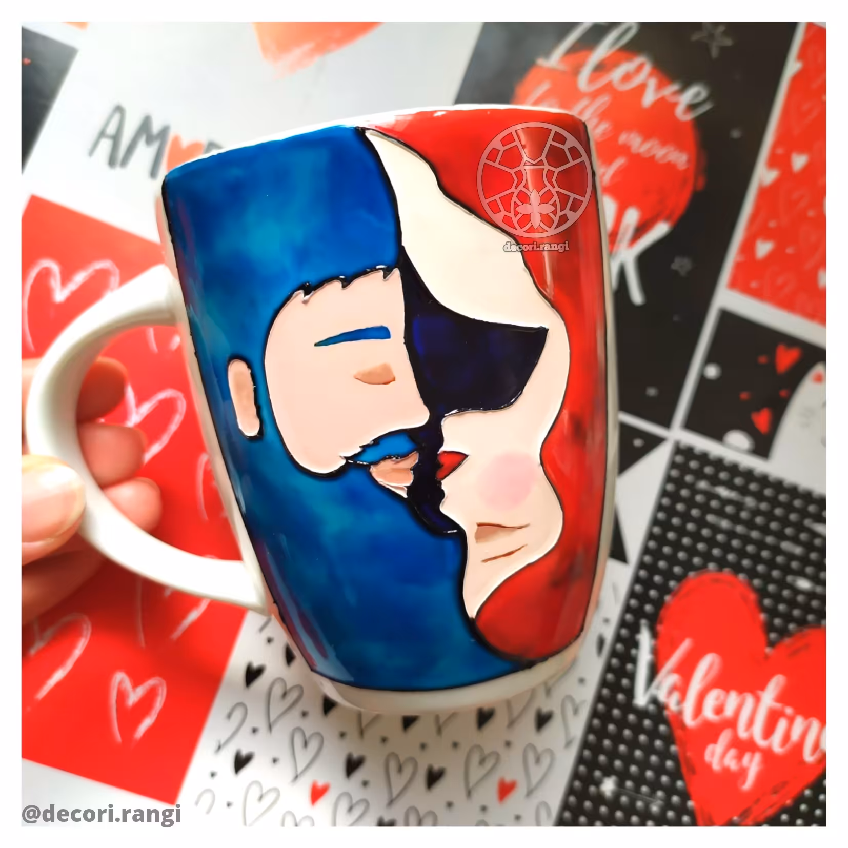 ماگ طرح عاشقانه ویترای - ماگ سرامیکی قابل شست و شو