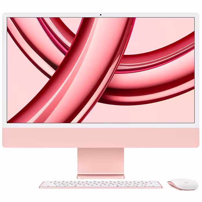 آی‎ مک 24 اینچ M3 پردازنده 8core - 10core حافظه رم 8 گیگابایت ظرفیت 256 گیگابایت SSD صورتی MQRT3 - Hiapple.ir
