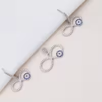 نیمست نقره طرح بی نهایت و چشم نظر کد 1608