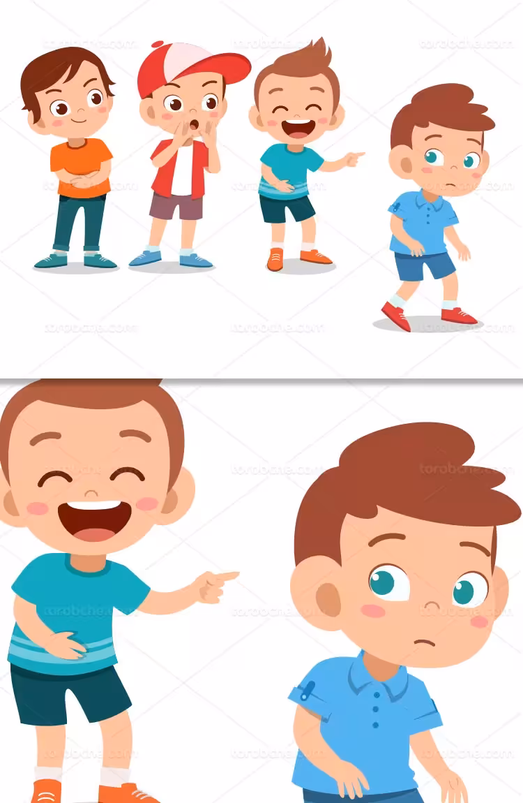 وکتور تمسخر کردن کودکان | گرافیک با طعم تربچه