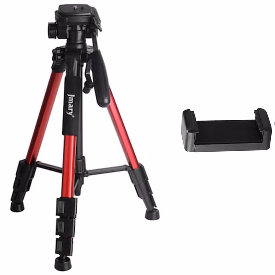 سه پایه دوربین عکاسی جیماری قرمز Jmary Tripod KP-2234 به همراه هولدر