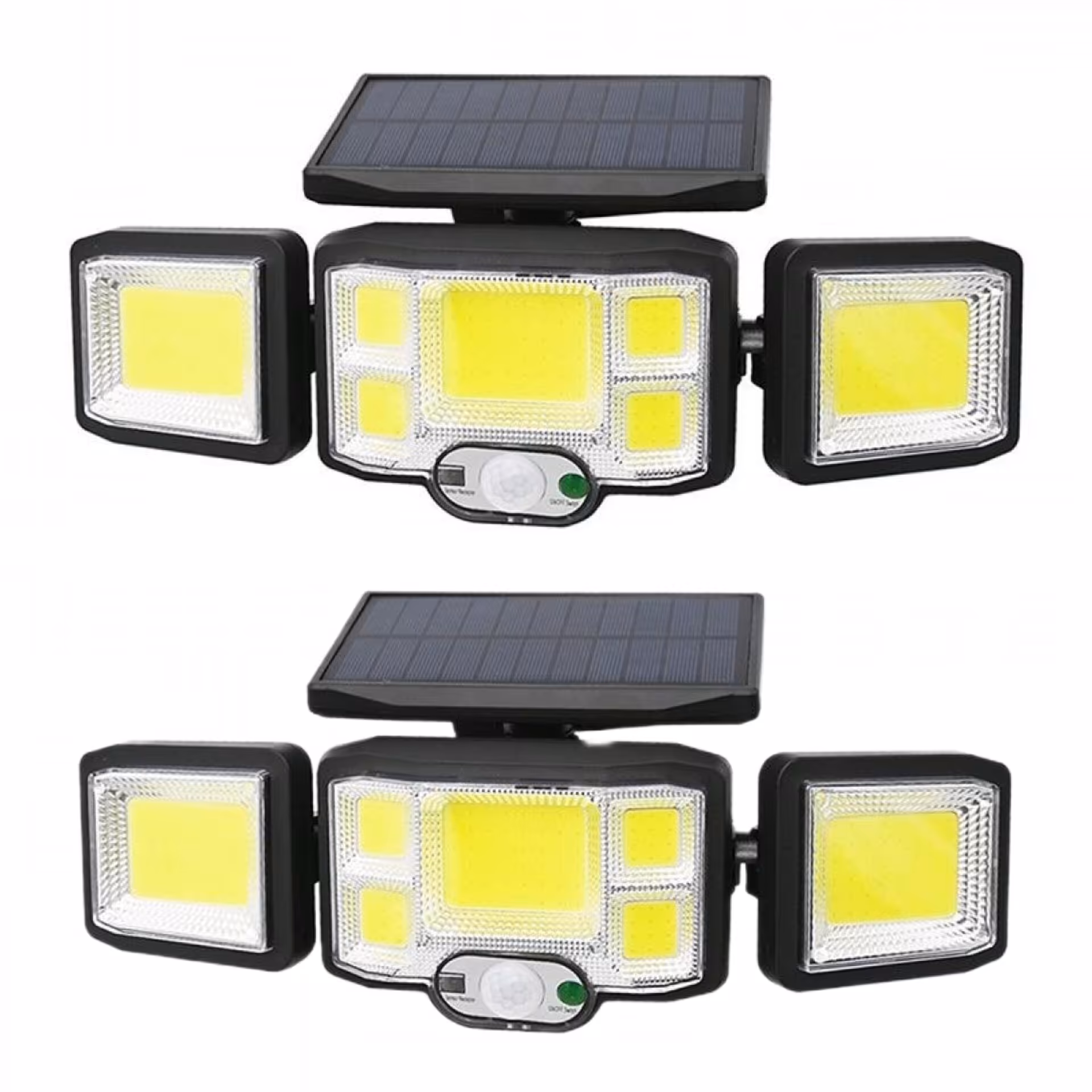 پک دو عددی چراغ خورشیدی سه تکه چرخشی سنسوردار مناسب برای باغ همراه با ریموت 