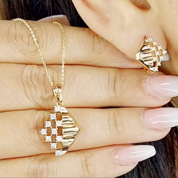 نیمست لوزی شطرنجی برند ژوپینگ با  زنجیر استیل45 سانتی کد 11906