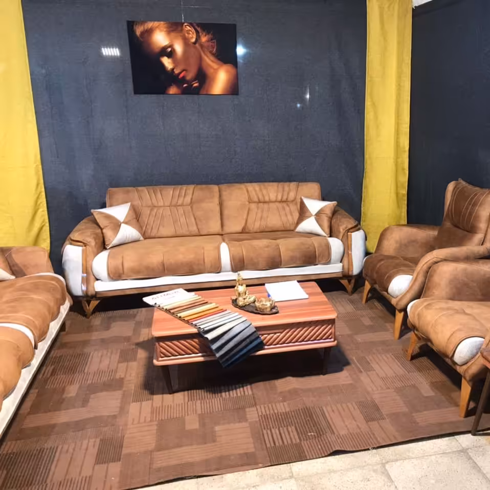 مبلمان 7 نفره رنگ عسلی مدل سلول برند کسرا