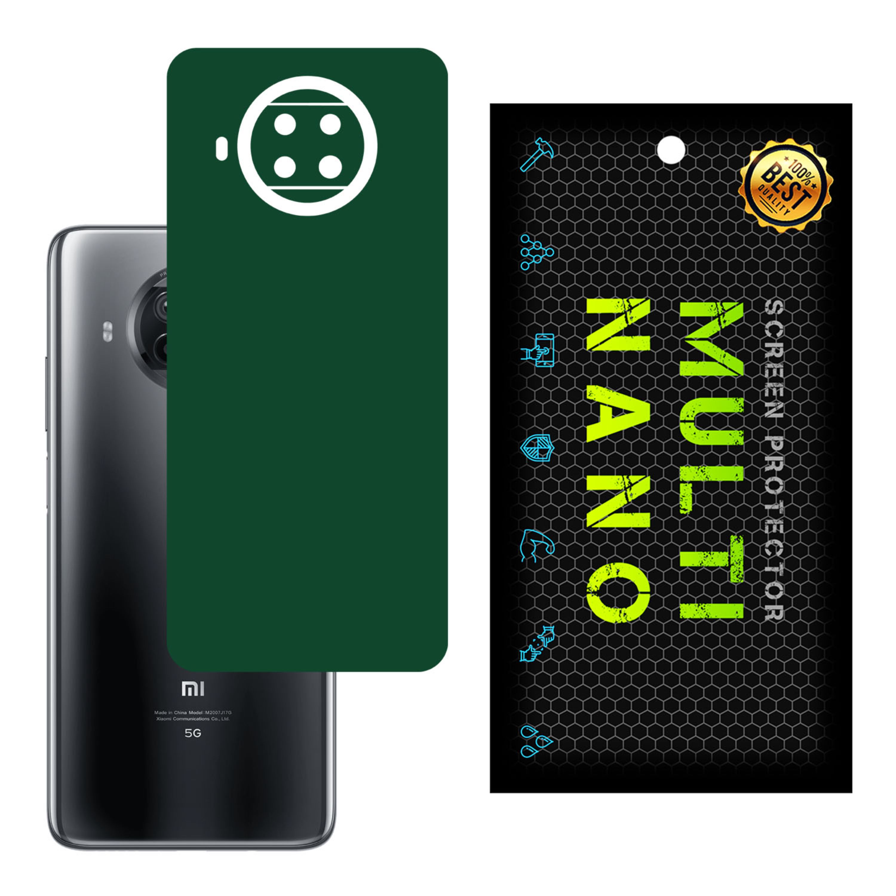 برچسب پوششی MultiNano مدل X-F1M-Green برای پشت موبایل شیامیRedmi Note 9 Pro 5G